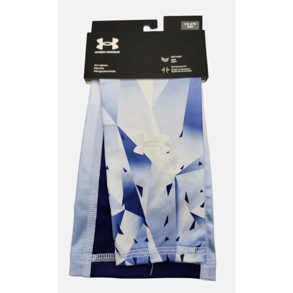 Under Armour Kids‎ UA Graphic Arm Sleeve Compression Fit Lightweight Blue White